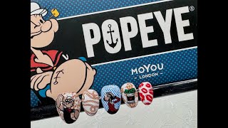 MoYouLondon  ABC Series  Popeye Collection  No Talking  Reverse Nail Stamping [upl. by Yretsym322]