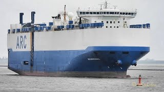 Auslauf Autotransporter ARC INDEPENDENCE seabound RoRo carrier leaving Emden WAIE IMO 9332925 [upl. by Bonns]