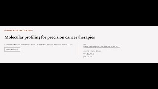 Molecular profiling for precision cancer therapies  RTCLTV [upl. by Enicul]