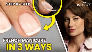 How to do a french manicure on square nails STEP BY STEP  Indigo Nails [upl. by Adon774]