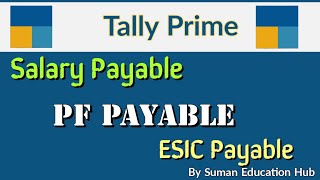 Salary Payable  PF payable  ESIC Payable in Tally Prime [upl. by Lukey]