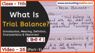 Trial Balance  Introduction Meaning Definition Characteristics And Objectives Of Trial Balance [upl. by Ylhsa]