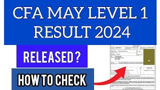 CFA Level 1 Result 2024  How To Check CFA Level 1 Result 2024 [upl. by Bernarr]