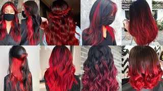 30 Winter Hair Color Ideas Black Hair And Red Highlights Burgundy Hair Colors Shades And Styles You [upl. by Leah]