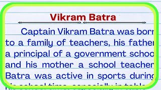 essay on Vikram Batra Vikram Batra essay in english [upl. by Earehs]