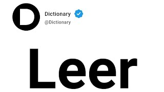 Leer Meaning In English [upl. by Karissa388]