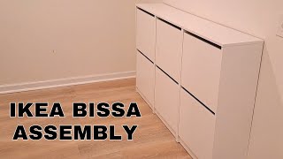 Ikea Bissa Shoe Storage Cabinet Assembly [upl. by Eimarrej]