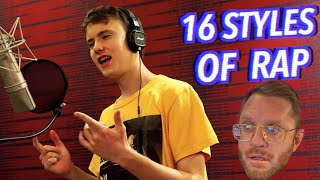 QUADECA REACTION 16 Styles of Rapping J Cole Mac Miller Lil Peep Eminem [upl. by Robinet]