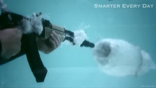 AK47 Underwater at 27450 frames per second Part 2  Smarter Every Day 97 [upl. by Analle795]