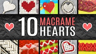 10 Macrame Heart Patterns [upl. by Aslin]