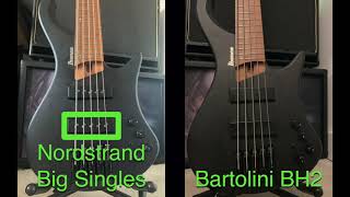 Bartolini BH2 vs Nordstrand Big Singles bass pickup shootout [upl. by Agatha677]