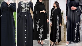 stylish black colour dubai abaya design  202024 modern abaya collection [upl. by Dupaix]