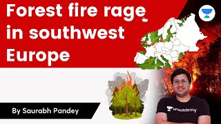 Forest fire rage in southwest Europe [upl. by Ide]