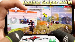 23 kill with Double AWM sniper gameplay with 3 finger claw handcam garena free fire [upl. by Akeber549]