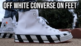 OFF WHITE CONVERSE CHUCK TAYLOR FIRST IMPRESSIONS  ON FEET  VLOGMAS DAY 14 [upl. by Notsnhoj]