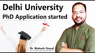 DU PhD Application Form II Eligibility Dates fee II Dr Mukesh Goyal [upl. by Kirshbaum]