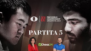 DING vs GUKESH  Partita 5  MATCH del Campionato del Mondo di Scacchi FIDE 2024 [upl. by Anetsirk]