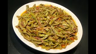 RECETTE VÉGÉTARIENNE LES HARICOTS VERTS À LA TOMATE [upl. by Ynomrah108]