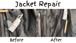 How To Repair a Tear In a Leather Jacket Leather Car Seat Leather Sofa Couch Leather Handbag [upl. by Embry]