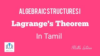 Lagranges Theorem in Tamil [upl. by Anicul]