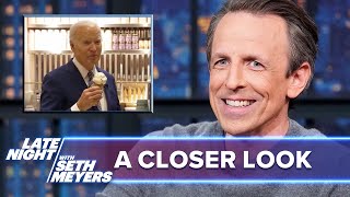 Fox News Melts Down After Biden Eats Ice Cream with Seth Talks Gaza Ceasefire A Closer Look [upl. by Dolly894]