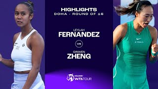 Zheng Qinwen vs Leylah Fernandez  2024 Doha Round of 16  WTA Match Highlights [upl. by Malinowski838]