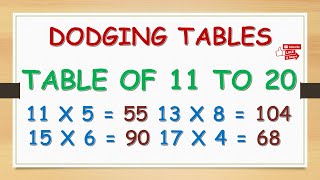 DODGING TABLE  Dodging Table Of 11 To 20 easytricksofdodgingtables [upl. by Gunning]