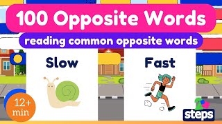 100 Opposite Words  for Kids  100 Most common Flashcards Opposite words [upl. by Broddie]