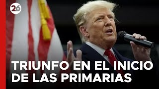 EEUU  Donald Trump gana las primarias republicanas en Iowa [upl. by Ludeman32]