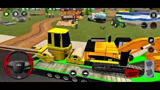 Transporting Excavator And BulldozerJcb On Truck In GameTruck Simulator 3D GameplayCity Construct [upl. by Nnylaj972]