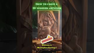 How to carve a 3D wooden artwork  carvings woodcarvinghalloween diy fyp wood witch [upl. by Zetram]