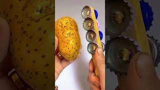 Using a Bottle Cap to Clean Potato Skin Creative Hack [upl. by Arelc359]