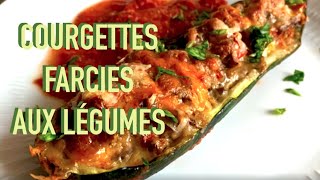 Courgettes farcies aux légumes amp gratinées  Variante végétarienne  Recette  241 [upl. by Kile354]