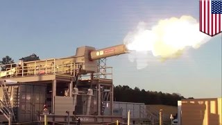 Railgun firing US Navy made an awesome video of a functional railgun  TomoNews [upl. by Zurkow]