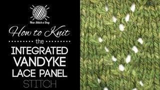 How to Knit the Integrated Vandyke Lace Panel Stitch [upl. by Alfie]