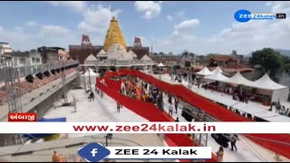 Banaskantha Devotees offer 1300ft long Dhwaja to Ambe Maa during ongoing Bhadarvi Poonam fair [upl. by Selin458]