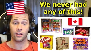 American Reacts to Canadian Snacks That Dont Exist Anymore [upl. by Eiloj]