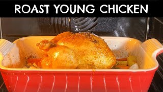 ROAST YOUNG CHICKEN  POUSSIN WITH OVEN VEGETABLES  AxCooking [upl. by Slaughter990]