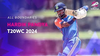 Every Hardik Pandya boundary at T20WC 2024 [upl. by Ettelohcin]