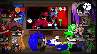 smg4 crew react to Mario Port fnf part 4  dead Brotherhood gacha club [upl. by Larisa]