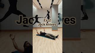 100 home exercise series Ex 2 Jack knives exercise aim Abdominal fat area 🎯🏋️‍♂️🤜🤛 [upl. by Lorri]