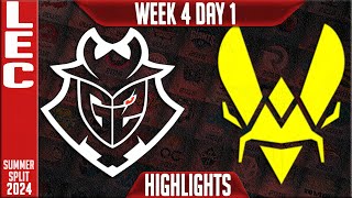 G2 vs VIT Highlights  LEC W4D1 Summer 2024  G2 Esports vs Team Vitality Week 4 Day 1 [upl. by Broderic]