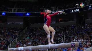 Aly Raisman Beam 2016 Olympic Trials Day 1 [upl. by Eislrahc]