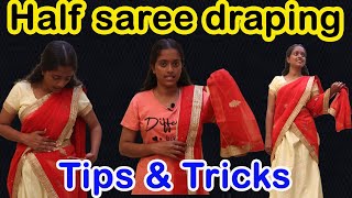 Half saree draping  Tips amp Tricks  SD VLOGS [upl. by Sydney]