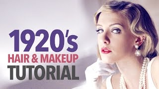 1920s makeup amp hair tutorial [upl. by Arhas518]