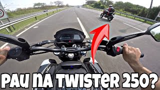 TESTE DOMINAR 250  MEU TOP SPEED NELA  DOMINAR VS CB TWISTER [upl. by Anileve]