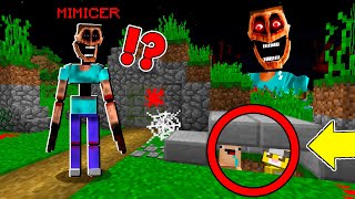 ¡MIMICER NUNCA NOS ENCONTRARA EN ESTE ESCONDITE 😨  2 Noobs vs MIMICER ATERRADOR Minecraft [upl. by Carew273]