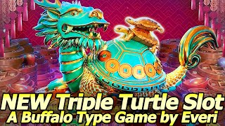 NEW Triple Turtle slot machine  A Buffalo Type Slot Everi Style at Barona Casino [upl. by Rosalie]