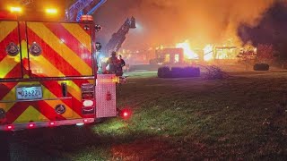 Family escapes large house fire in Montgomery County [upl. by Gnihc]