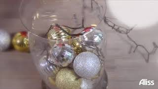 TUTORIAL Christmas vase centerpiece with fairy lights DIY [upl. by Eynahpets992]